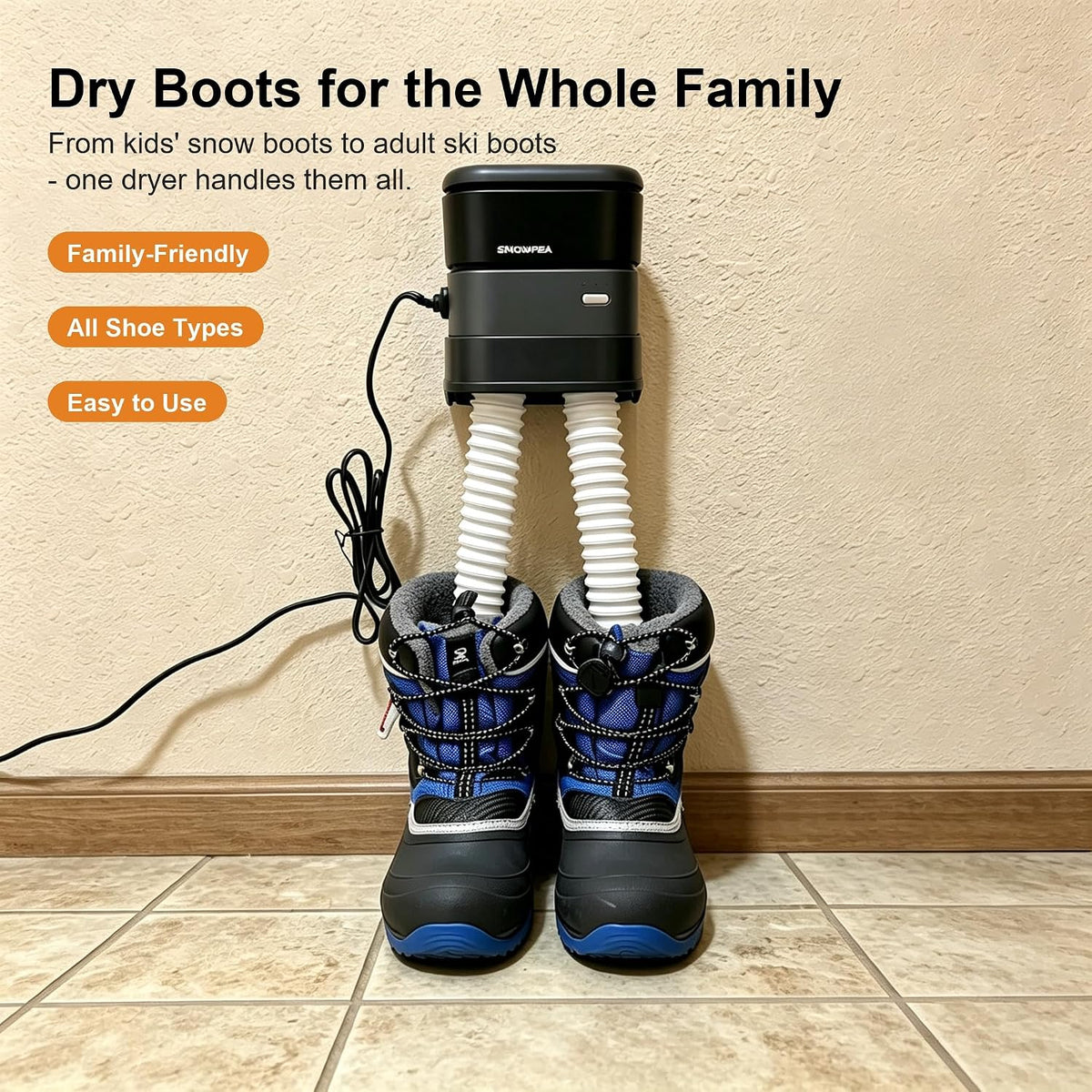 Boot Dryer Shoe Dryer 60℃/140°F Forced-Air Portable for Travel Wallnountable